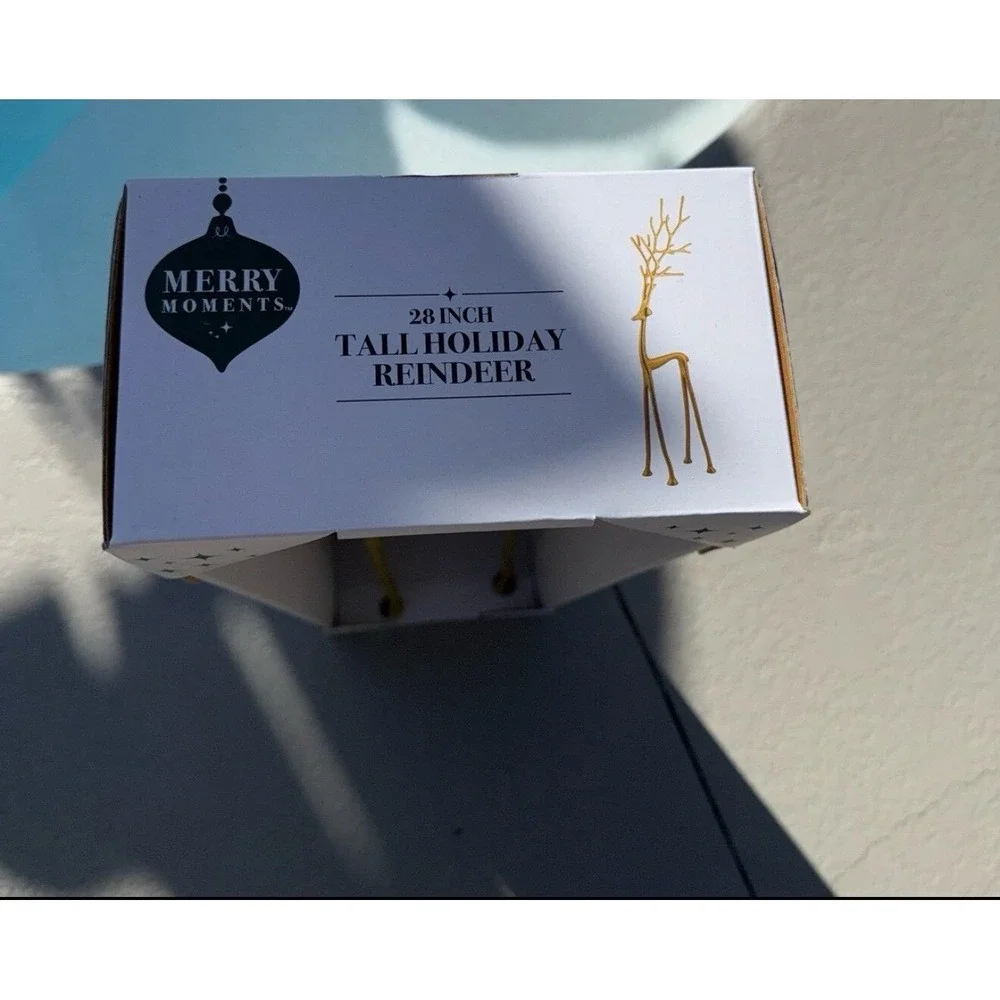 Aldi Merry Moments Sculpted GOLD‎ Christmas Reindeer Pottery Barn 28